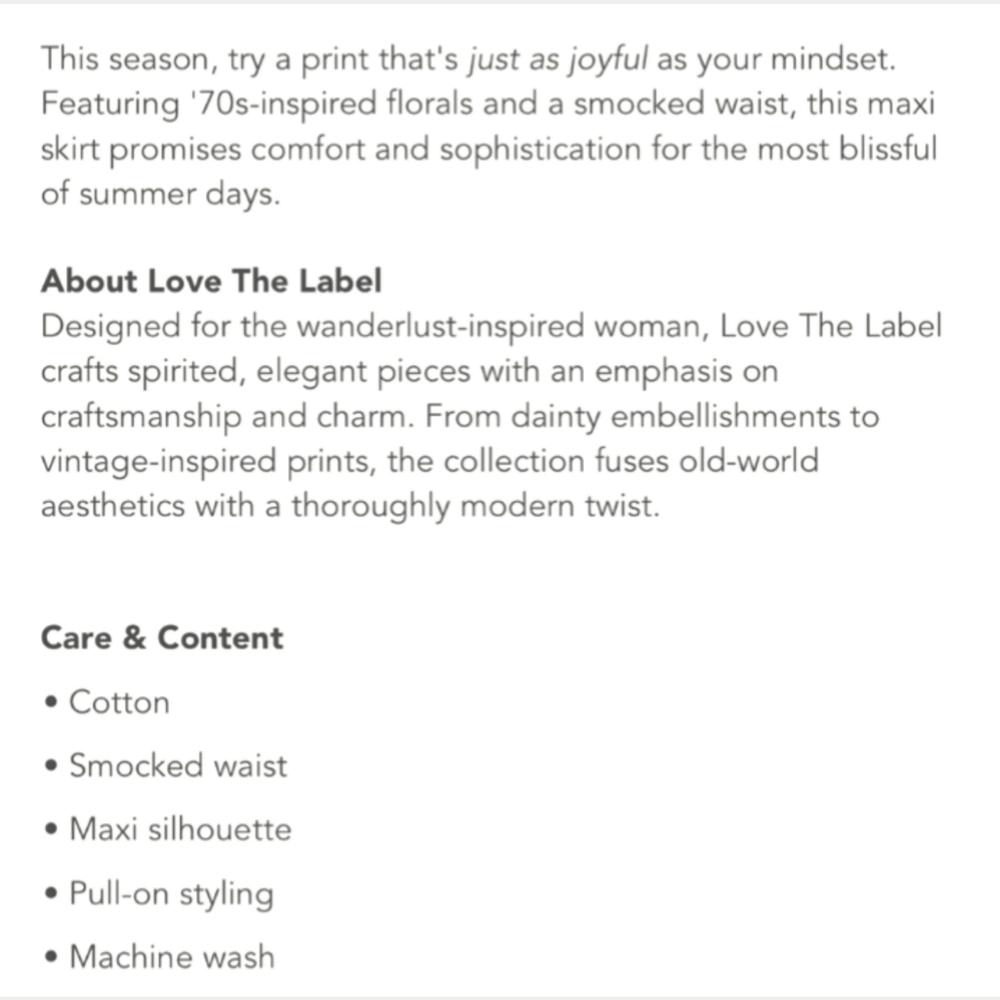 Love The Label Retro Floral Maxi Skirt Imogene - Picture 9 of 10